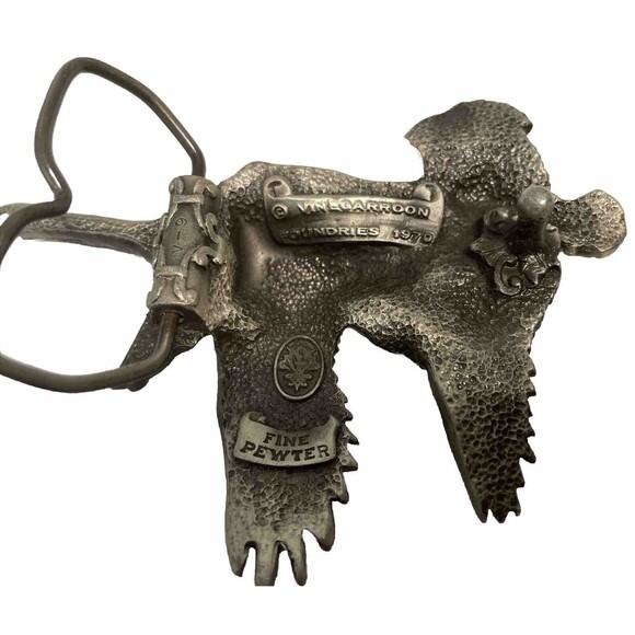 Vintage VineGarroon Foundries Belt Buckle Geese Flying Fine Pewter 1970 - Picture 7 of 8